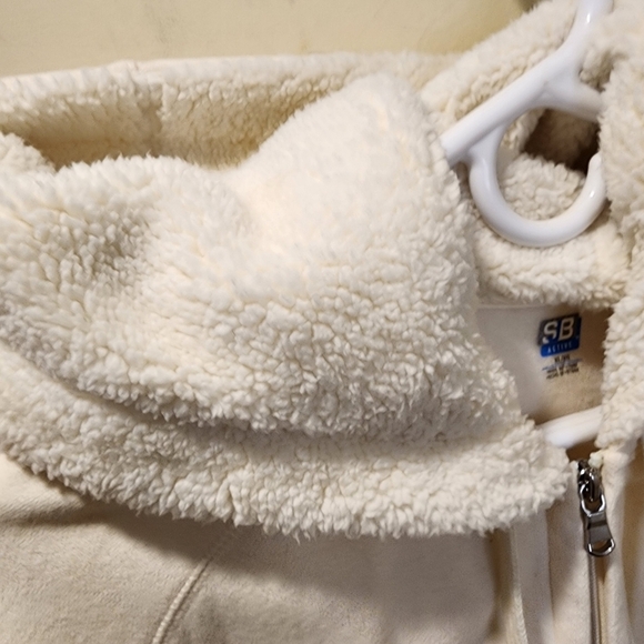 SJB Active Ivory Hooded Cozy Zip-Up Sweatshirt size XL NWT - Picture 2 of 11